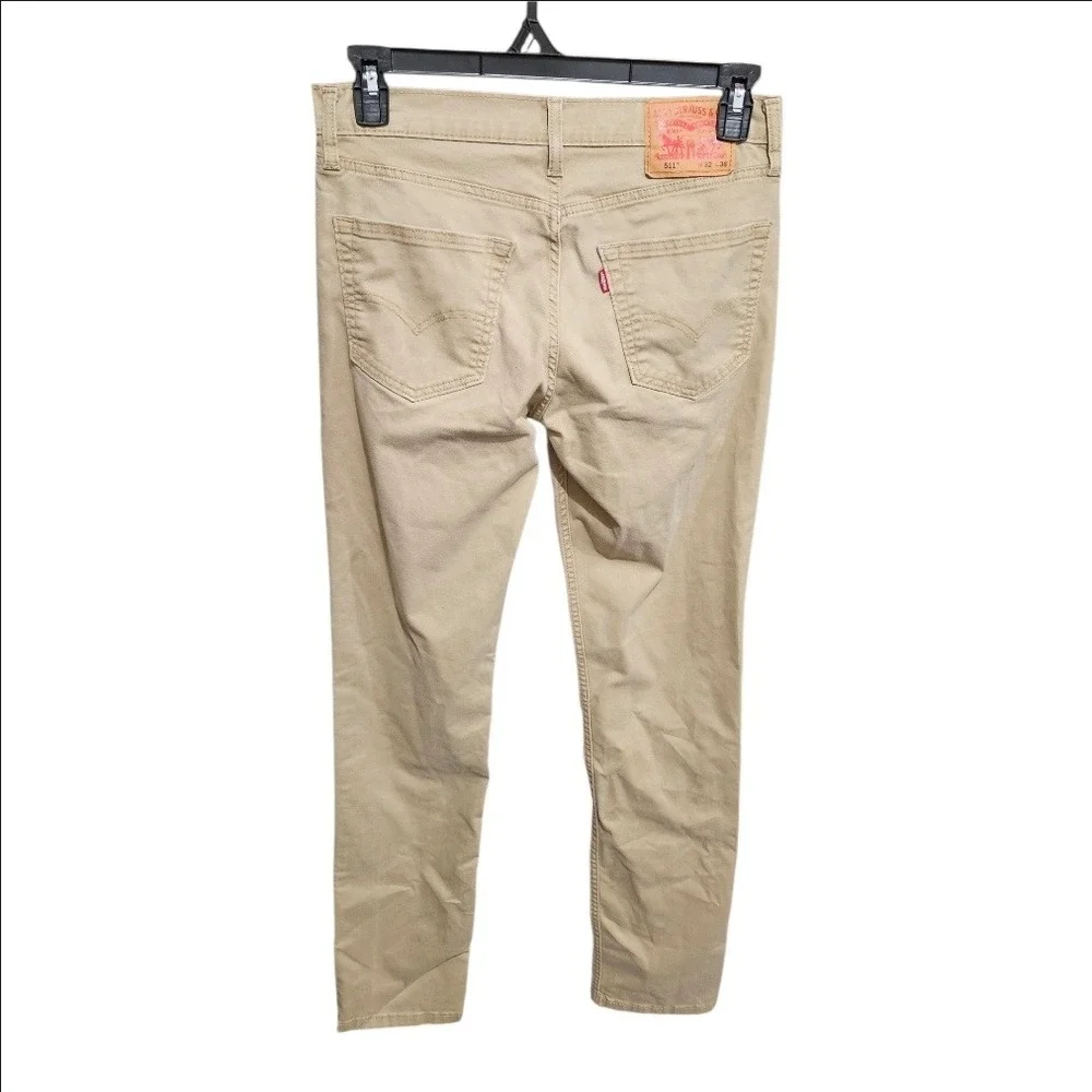 Levis 511 Slim Fit Khaki Tan Jeans Mens 32x36 Actual 32x34 Chino Pants Tapered